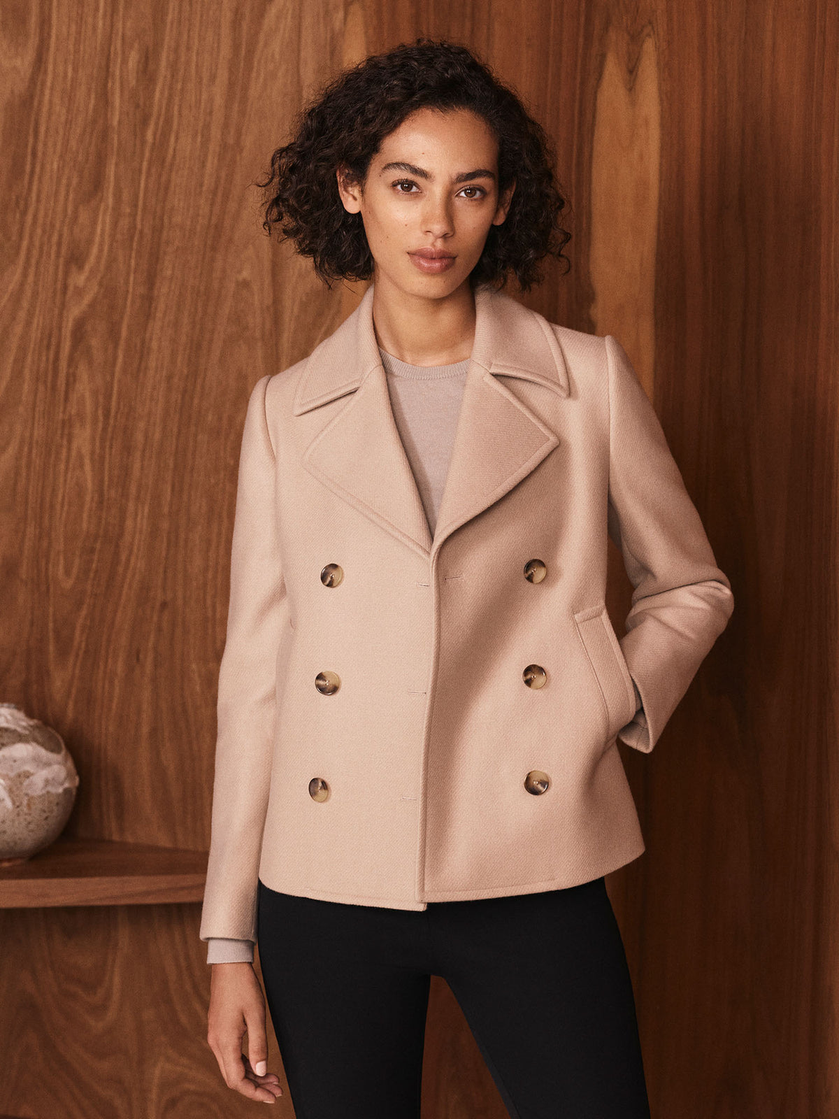 Italian Wool Cashmere Blend Peacoat