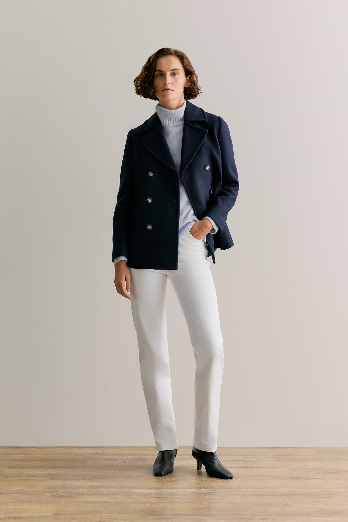 Italian Wool Cashmere Blend Peacoat