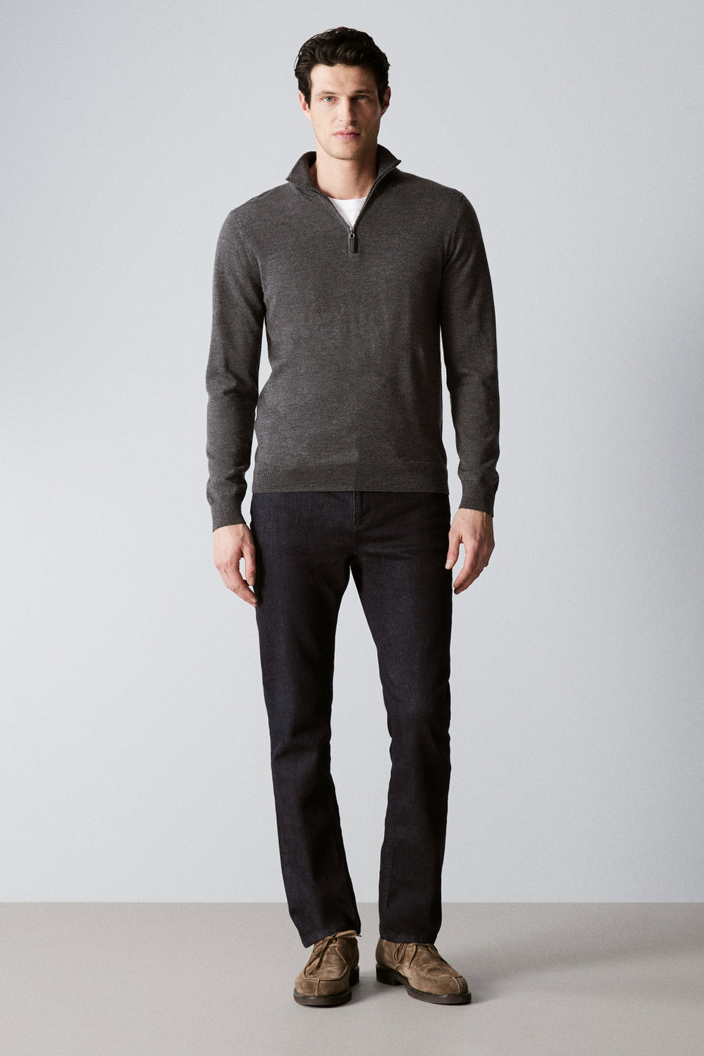Merino Half Zip Knit