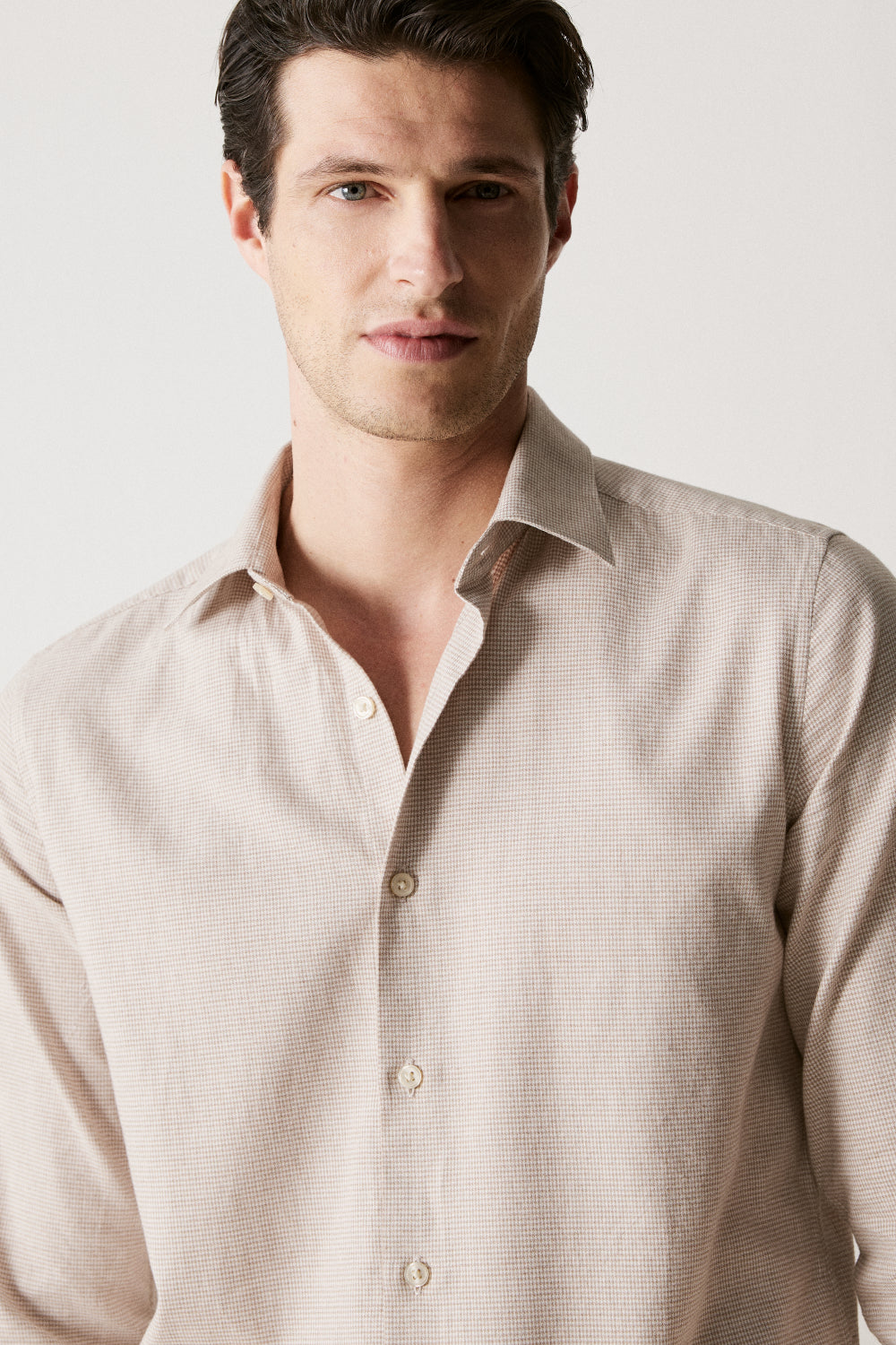 Tailored Fit Cotton Puppytooth Shirt
