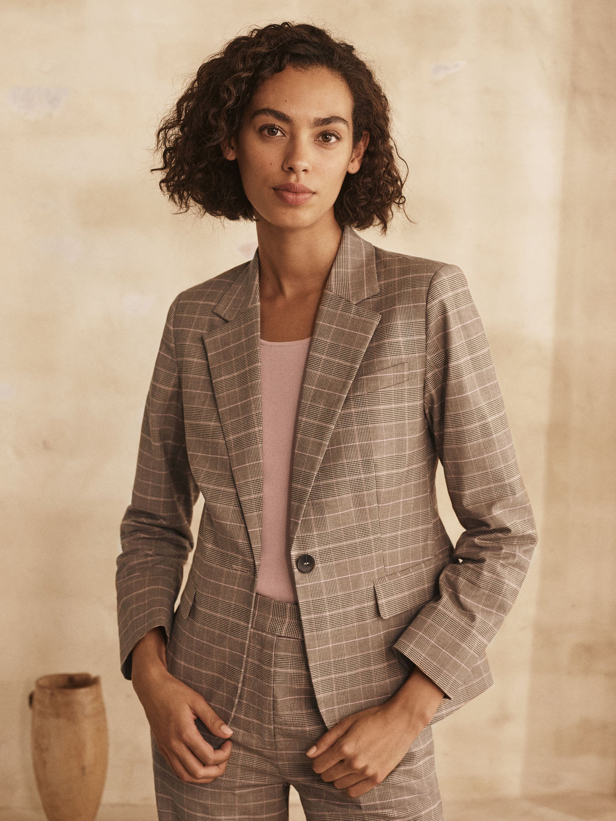 Yarn Dyed Prince Of Wales Check Blazer