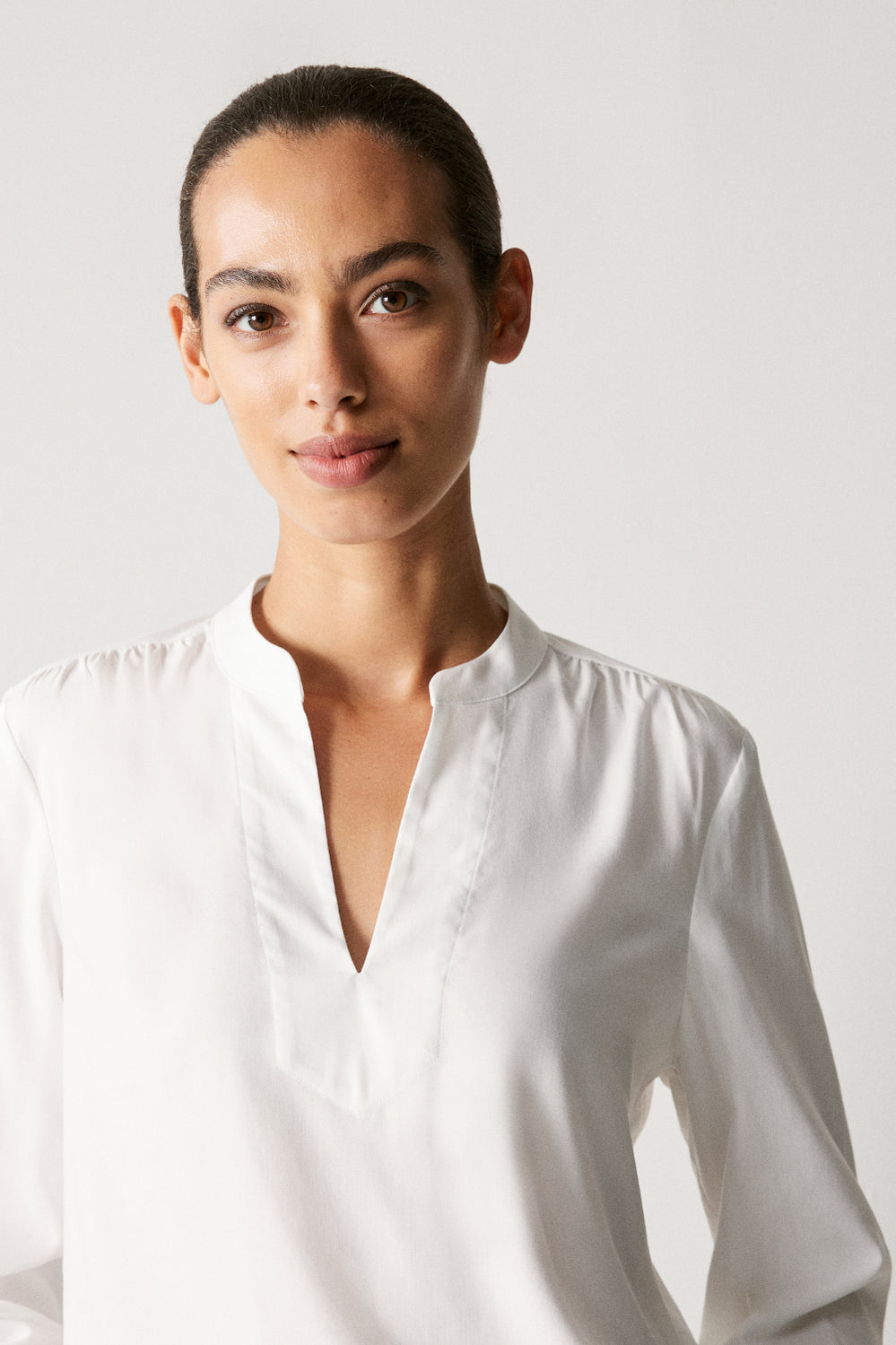 Cotton Modal Half Placket Blouse
