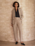 Cotton Blend Puppytooth Ponte Pant