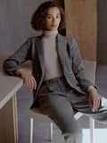 Cotton Wool Blend Pinstripe Ponte Blazer
