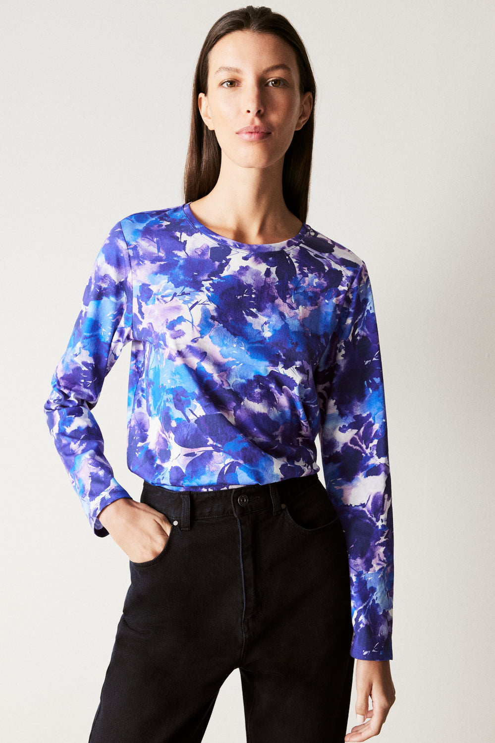 Pima Cotton Watercolour Floral T-Shirt