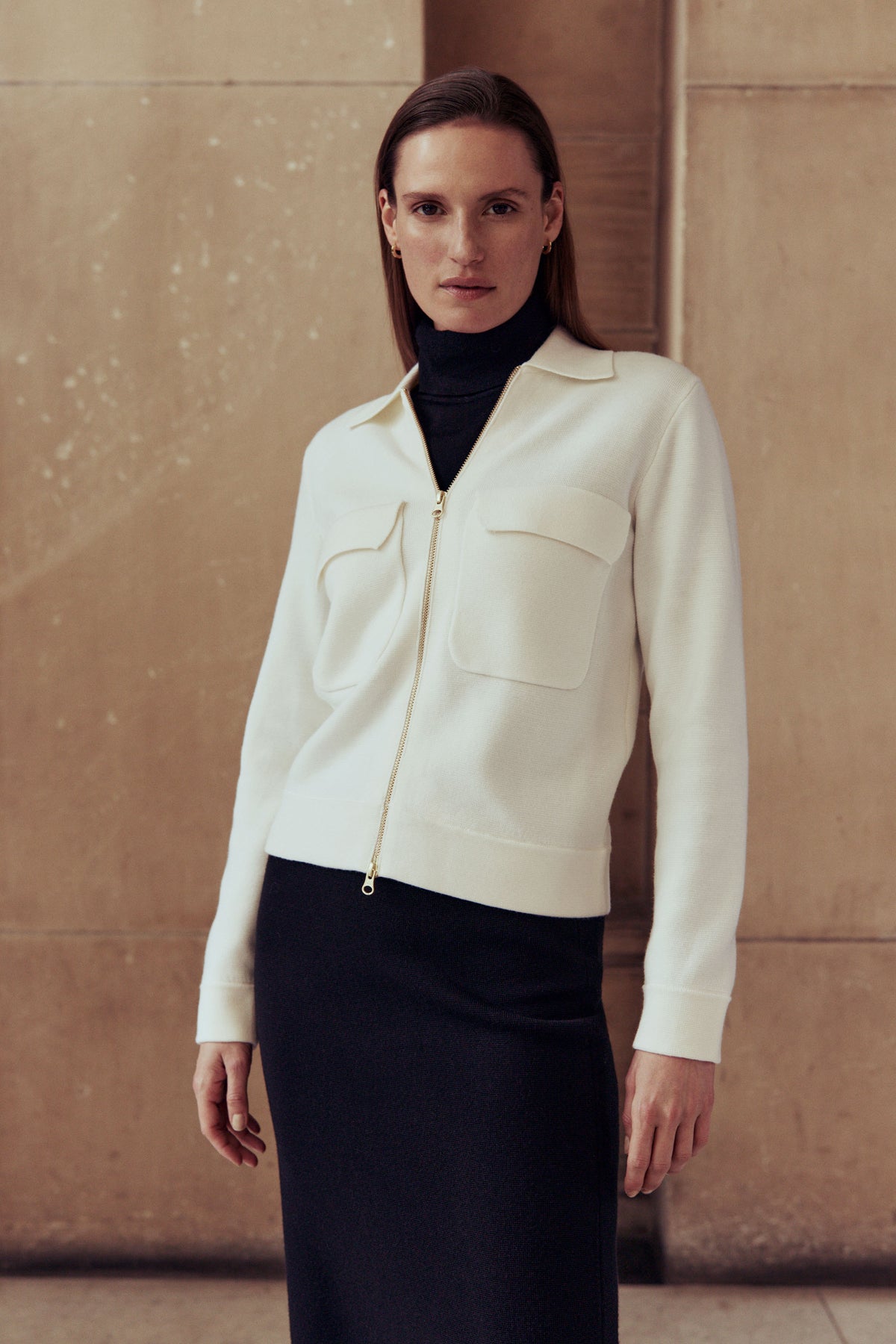 Merino Milano Zip Through Jacket