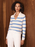 Merino Cashmere Stripe Collared Knit