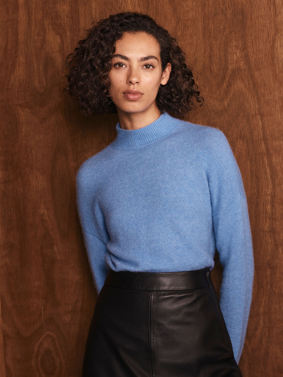 Alpaca Merino Blend Mock Neck Knit