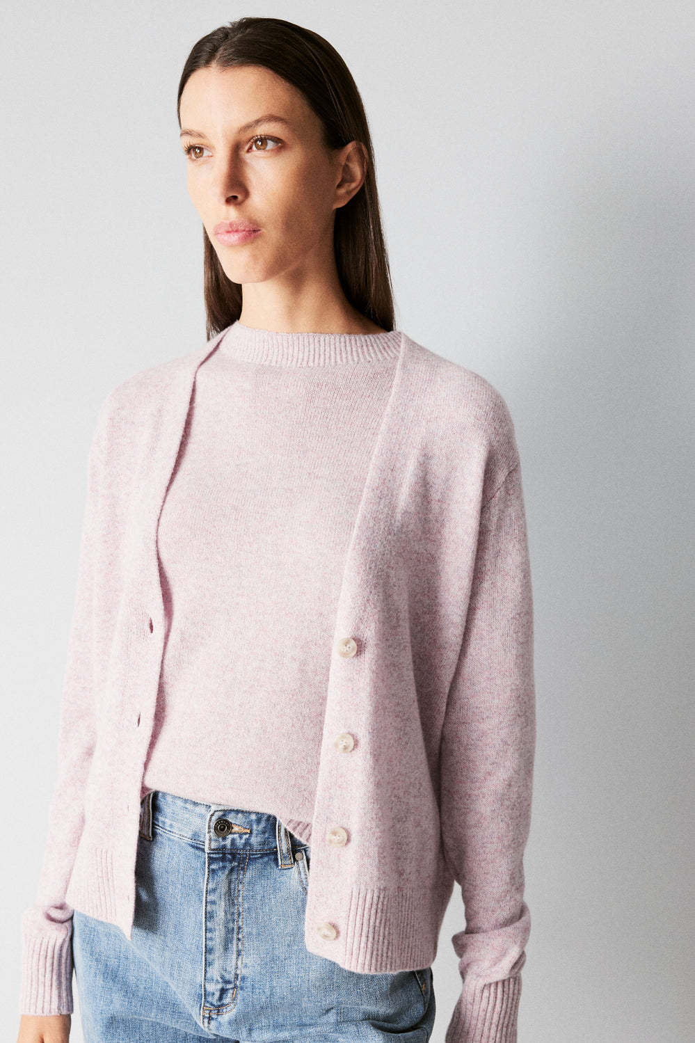 Wool Cashmere Speckled Cardigan