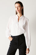 Cotton Silk Swiss Dot Blouse