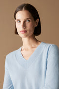 Cashmere Metallic Fleck V Neck Knit