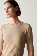 Bamboo Viscose Marle Rib Half Sleeved T-Shirt