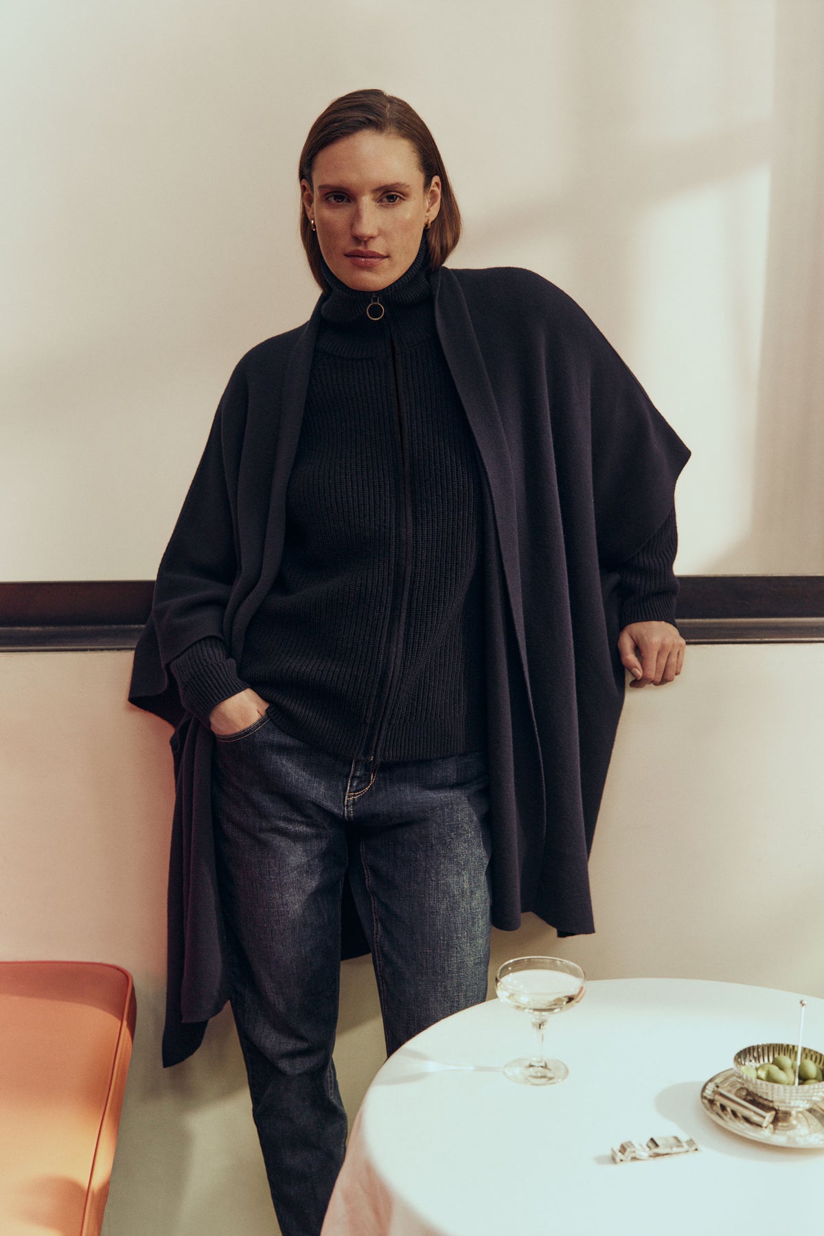 Cotton Cashmere Blend Poncho