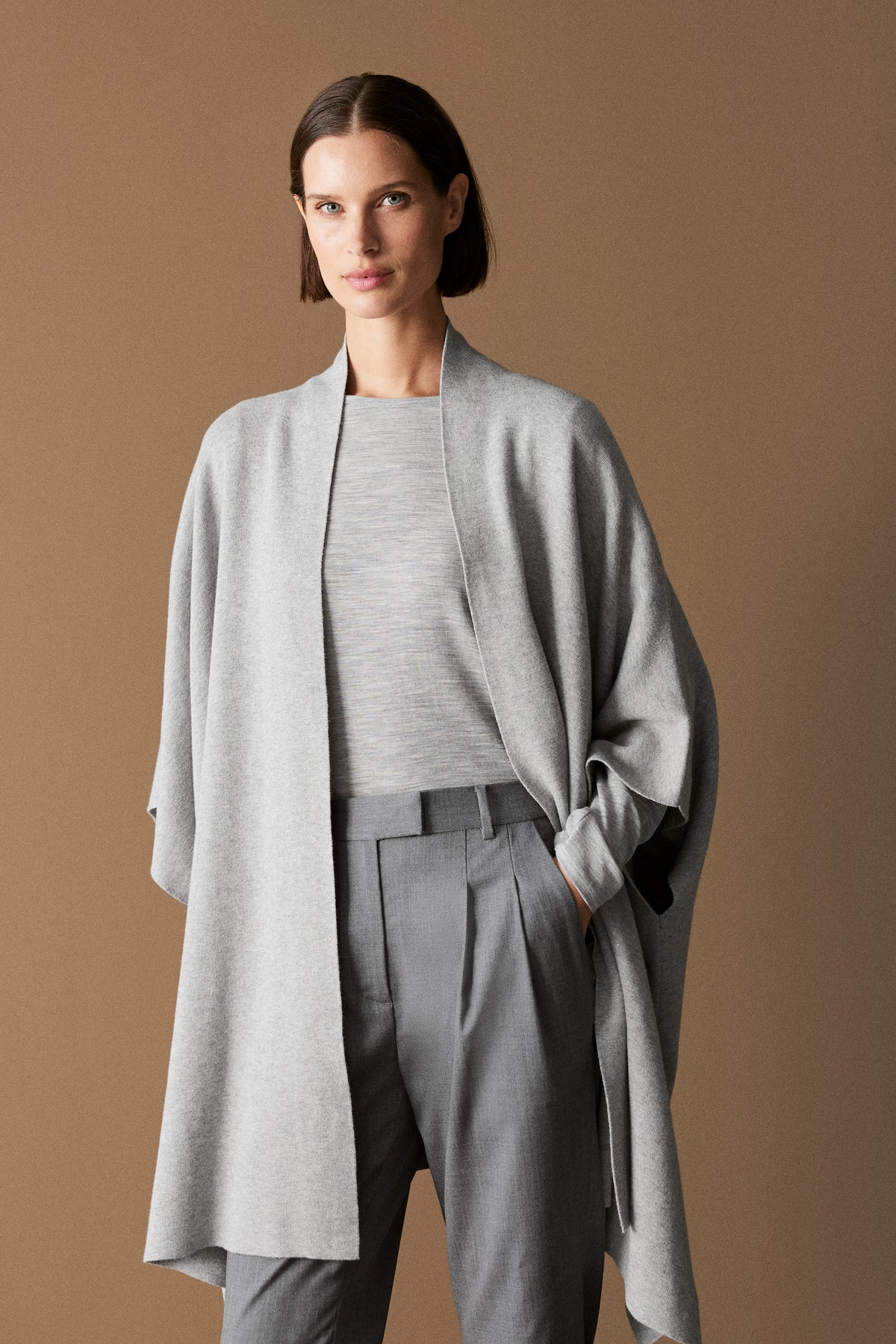 Cotton Cashmere Blend Poncho