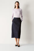 Denim Pintuck Skirt