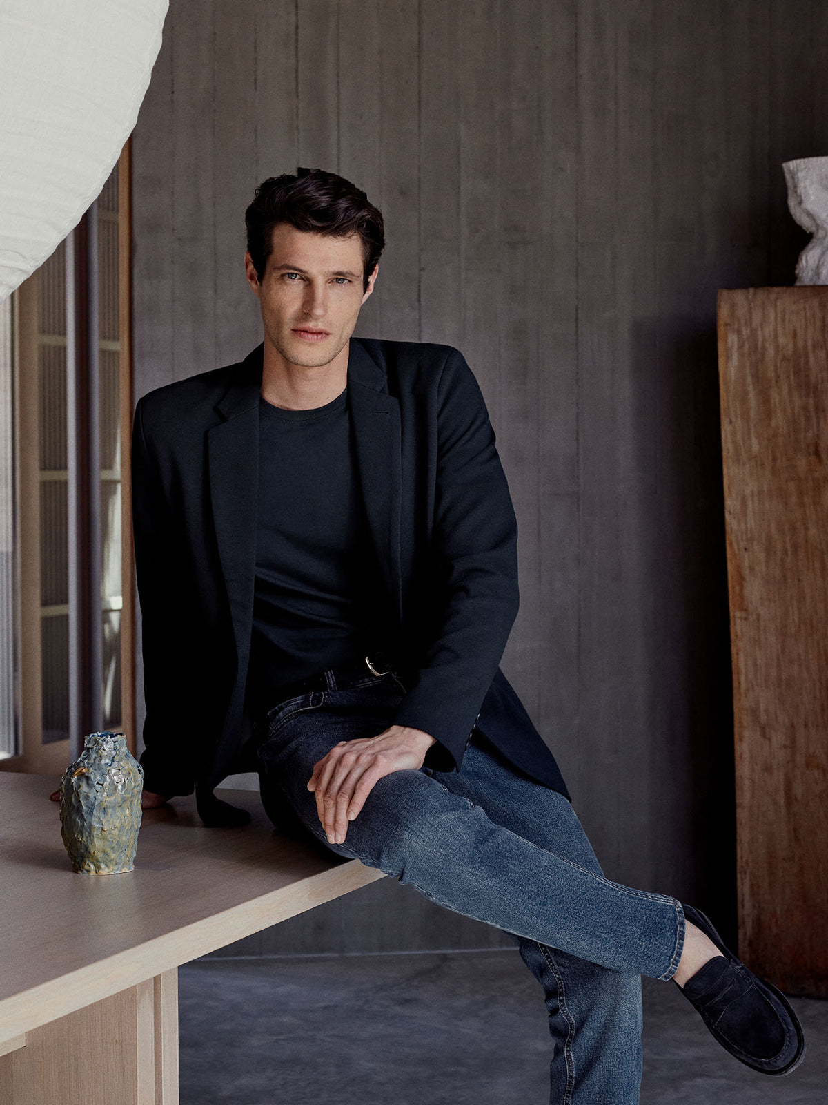 Regular Fit Stretch Pique Blazer