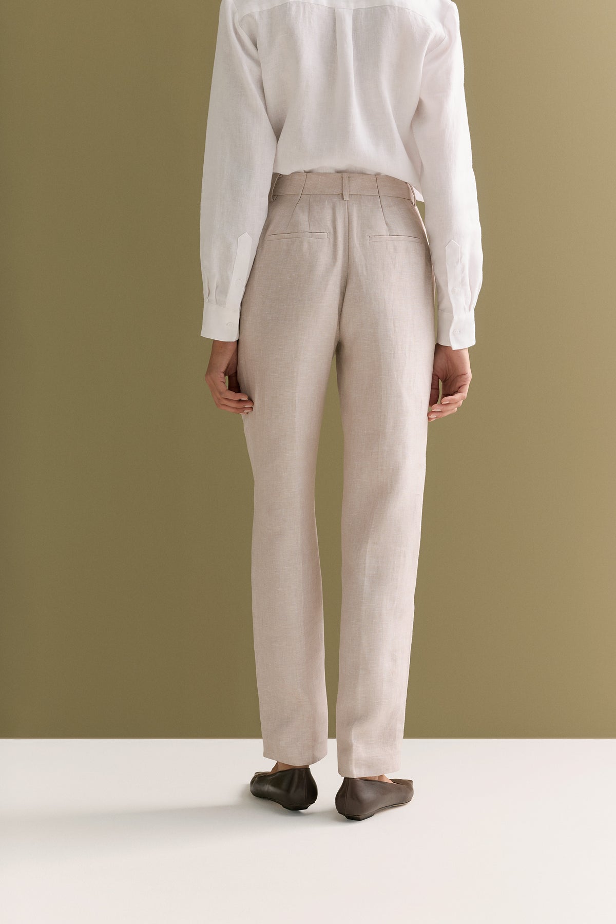 Yarn Dyed Linen Tapered Trouser