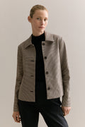 Cotton Gingham Button Through Jacket