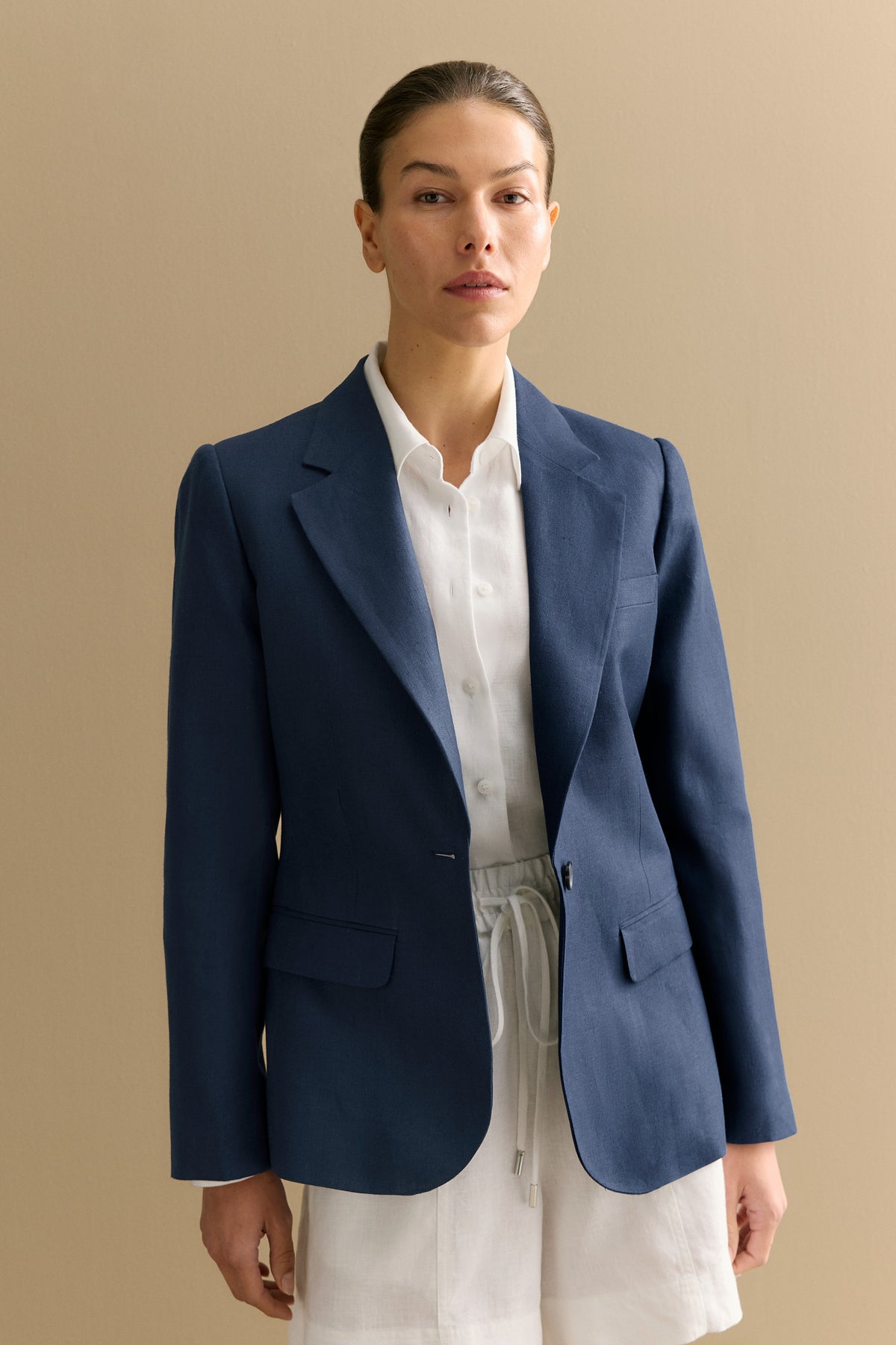 Linen Twill Single Breasted Blazer