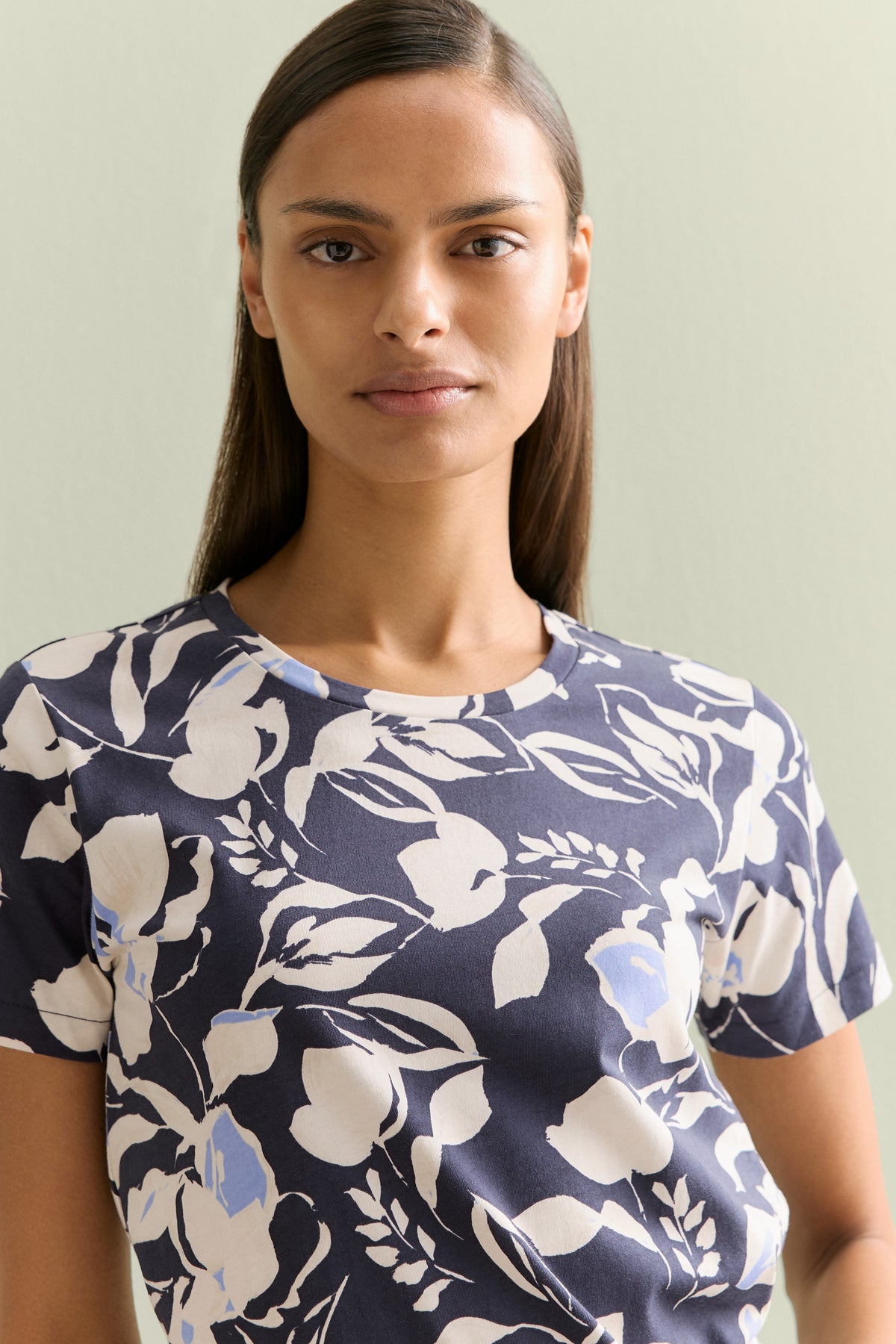 Pima Cotton Floral Short Sleeved T-Shirt