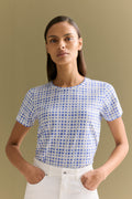 Pima Cotton Geo Print Short Sleeved T-Shirt