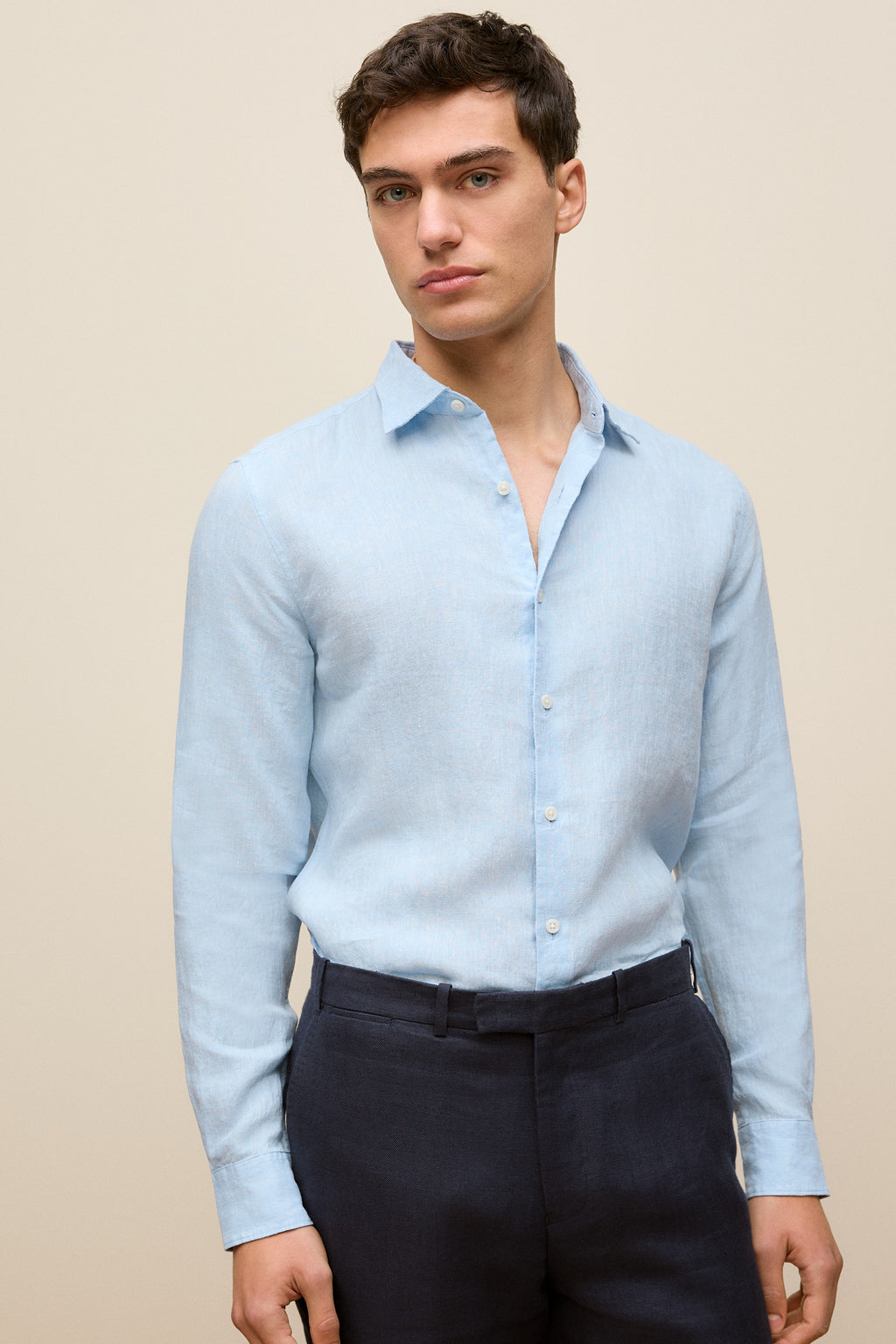 Tailored Fit Delave Linen Long Sleeved Shirt