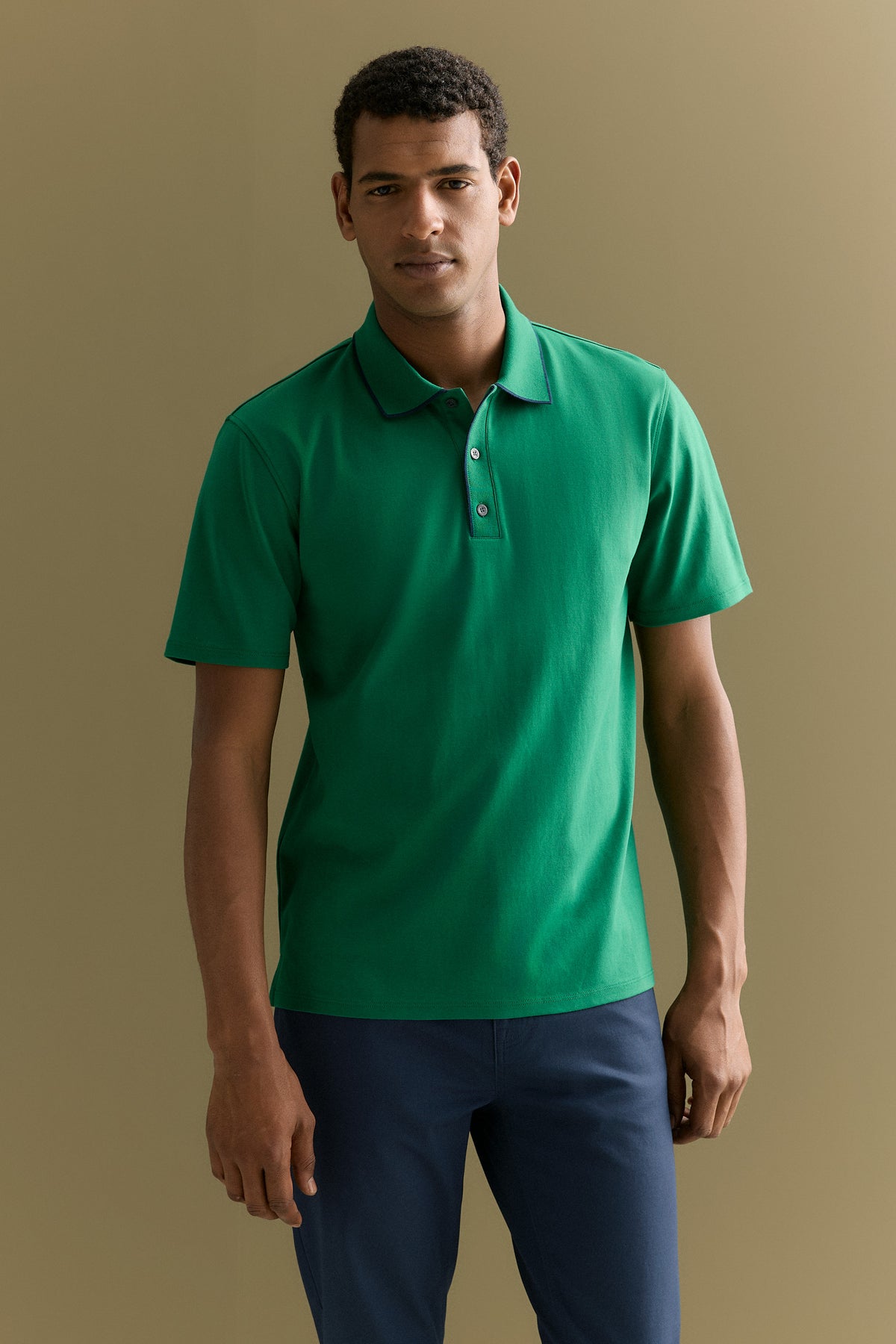 Cotton Interlock Tipped Polo