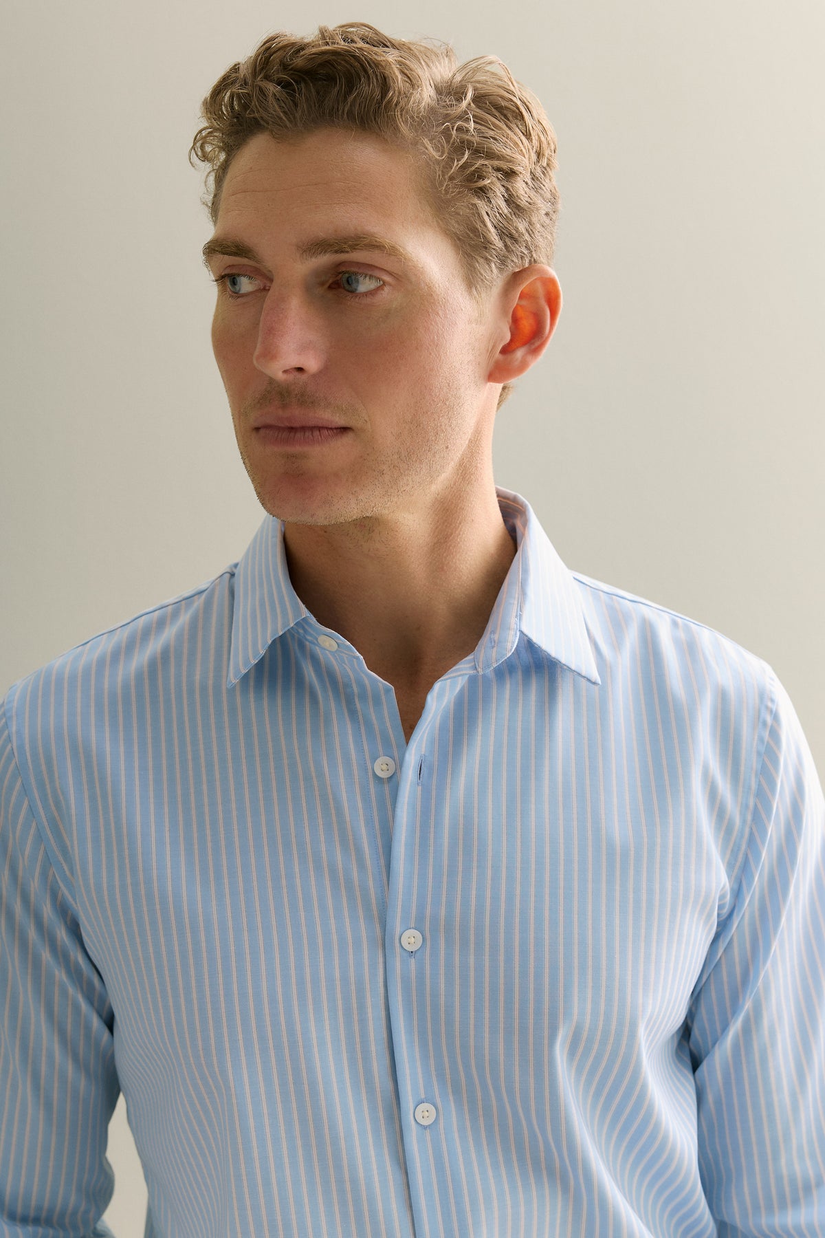Tailored Fit Italian Cotton Stripe Smart Shirt
