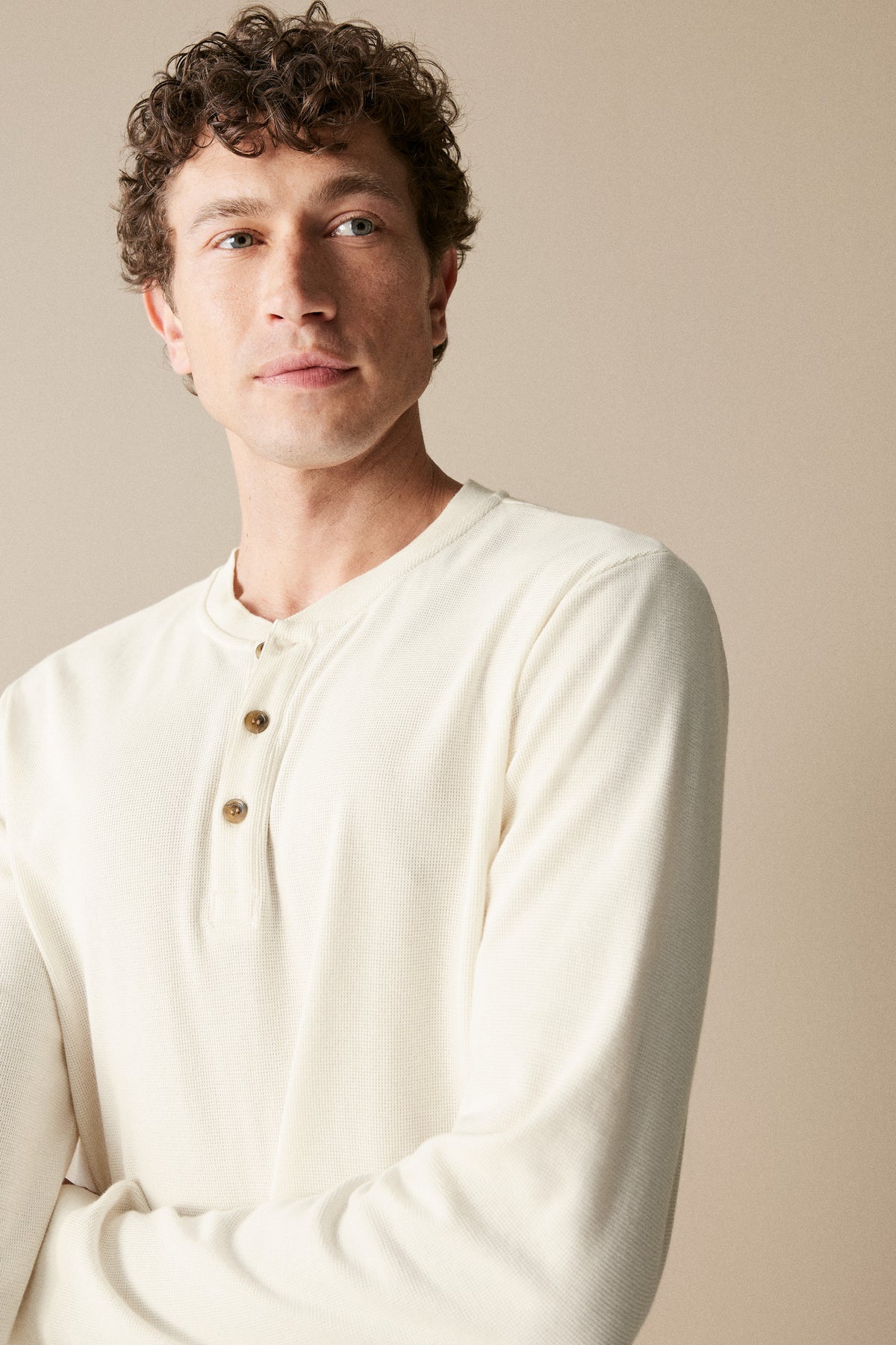 Cotton Waffle Henley