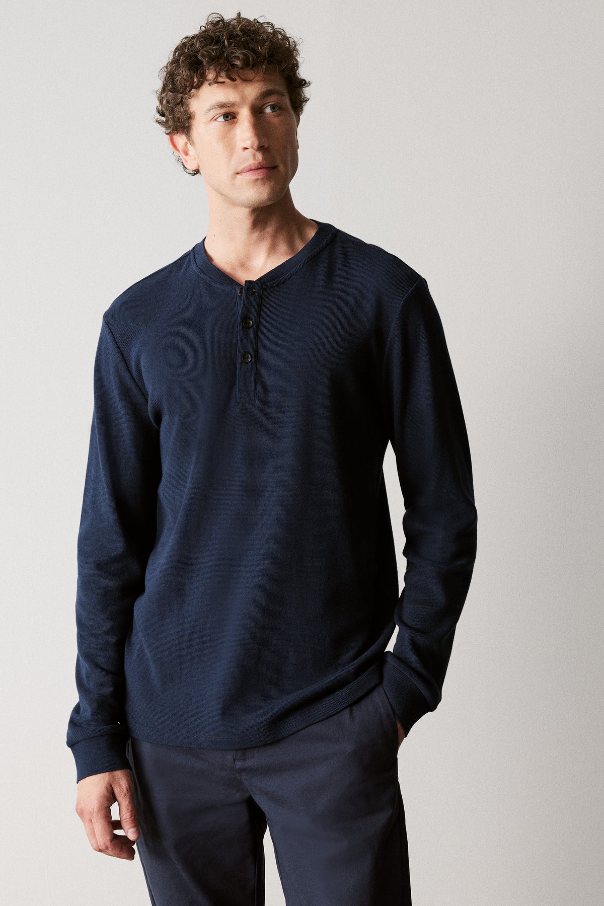 Cotton Waffle Henley