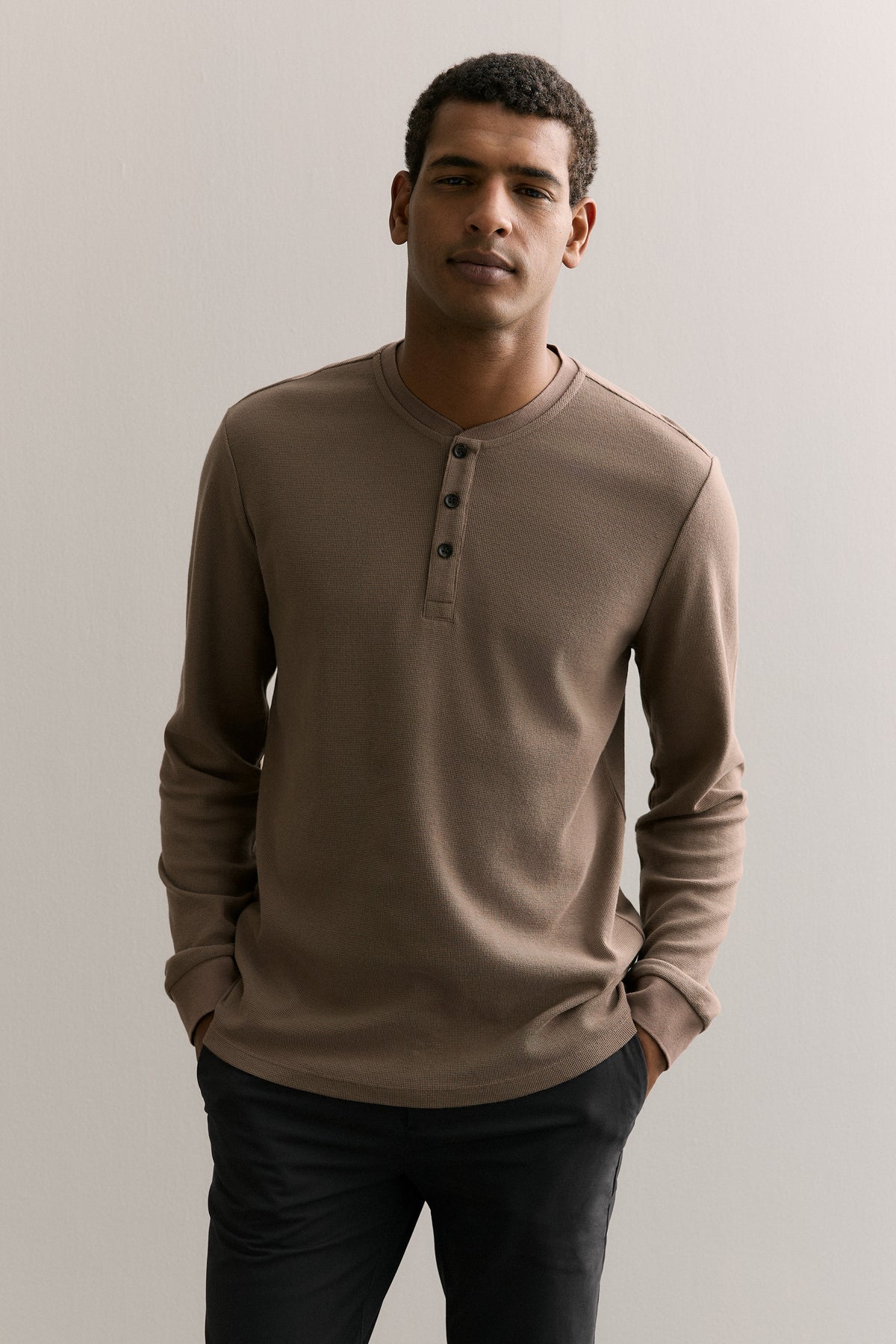 Cotton Waffle Henley