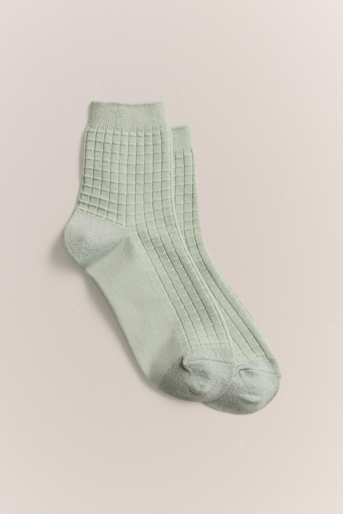 Textured Grid Crew Sock