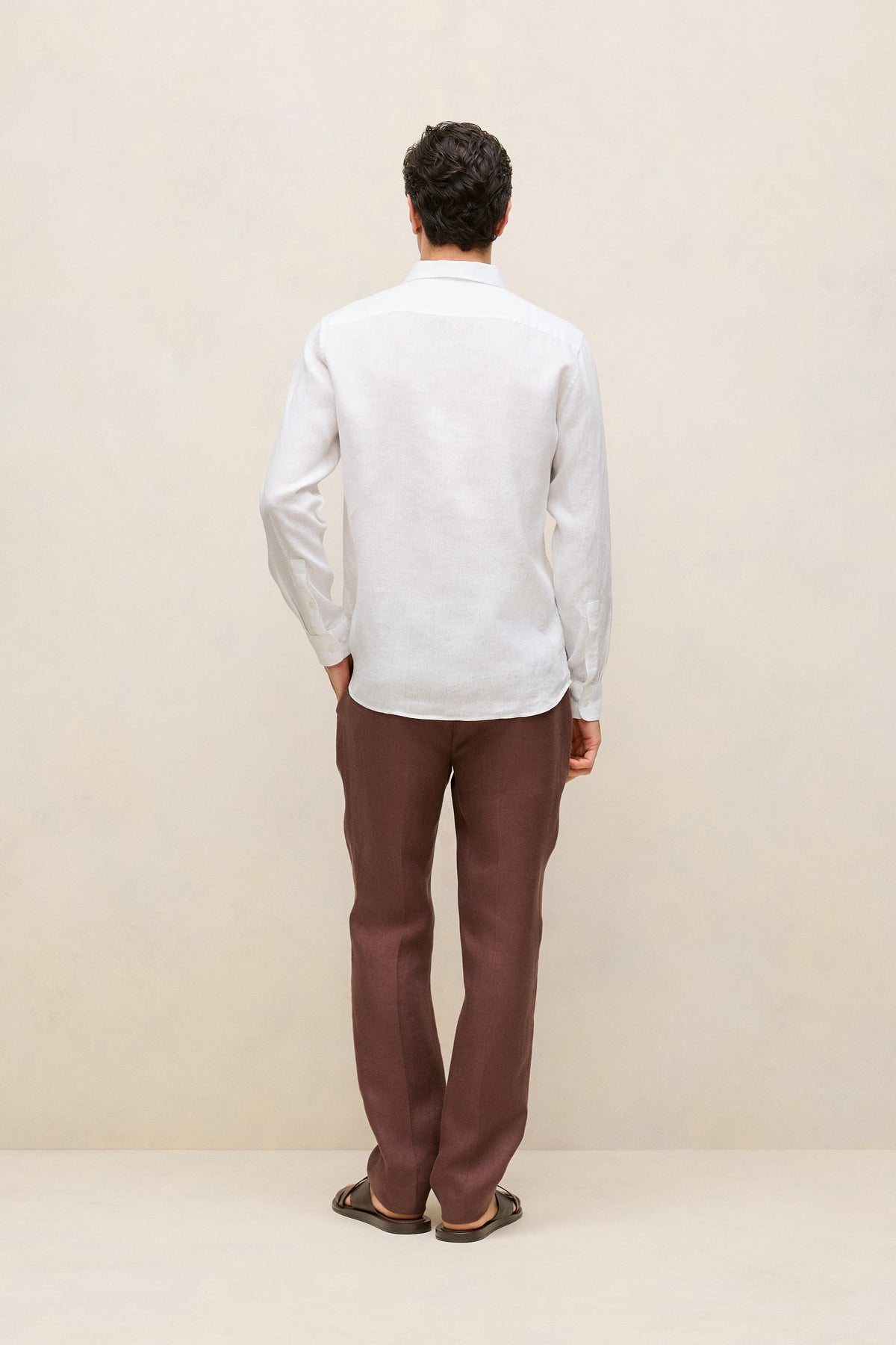 Tailored Fit Linen Long Sleeve Shirt