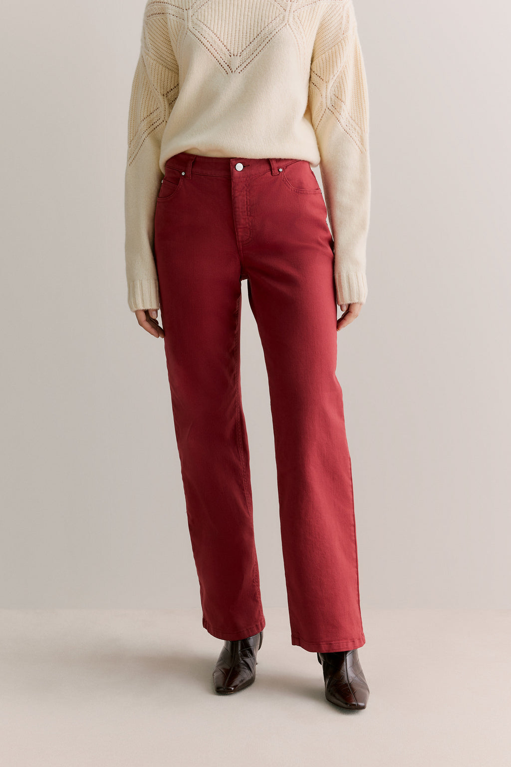 Garment Dyed Wide Leg Jean