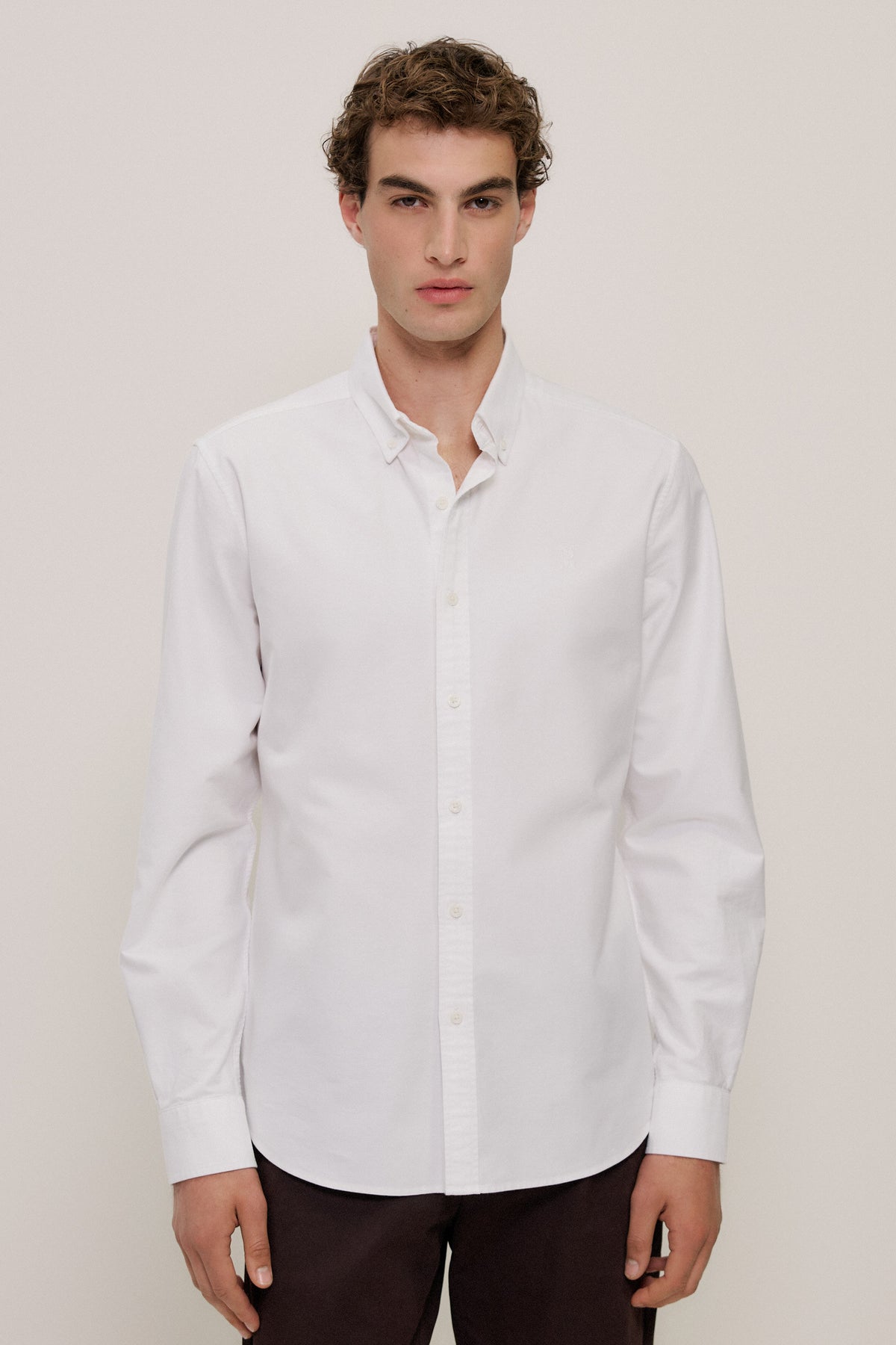 Regular Fit Cotton Monogram Oxford Shirt