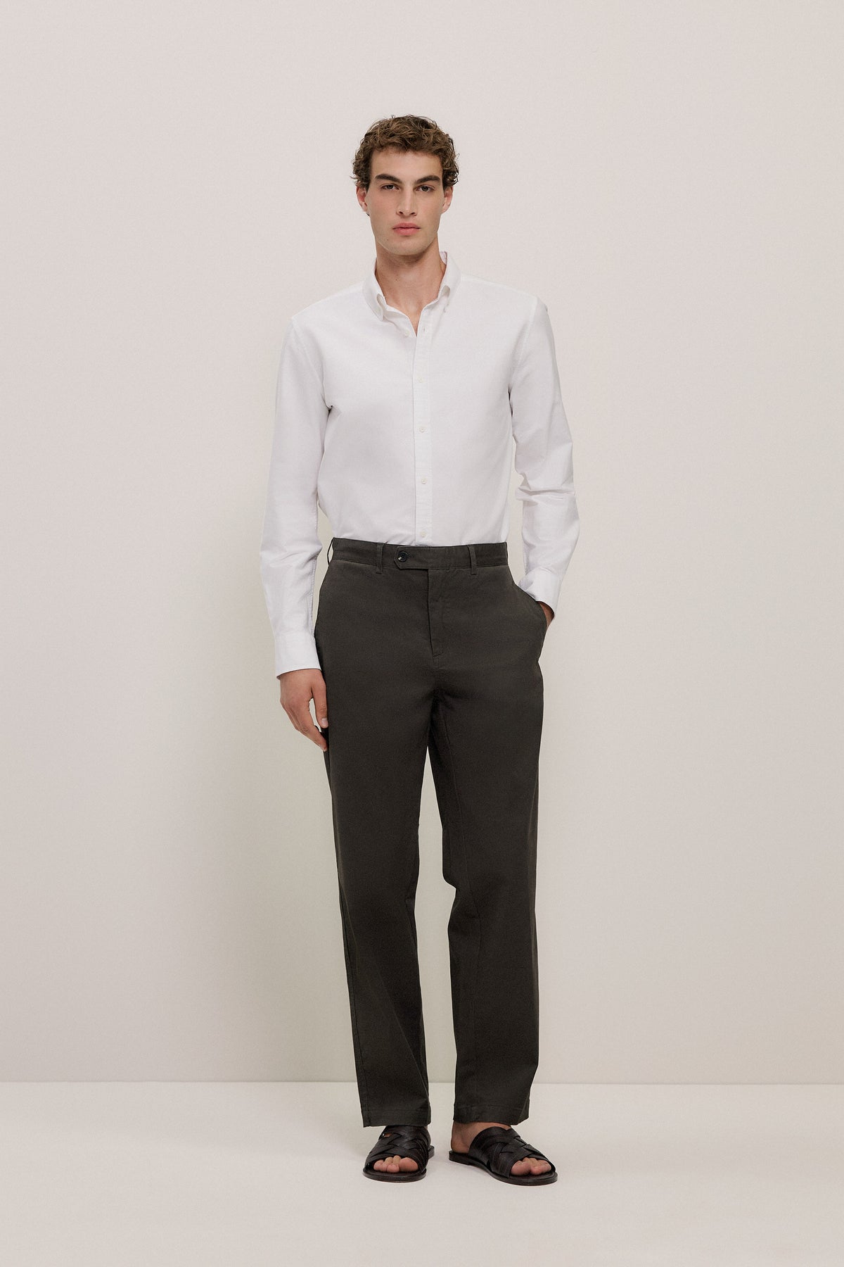 Tailored Fit Cotton Monogram Oxford Shirt