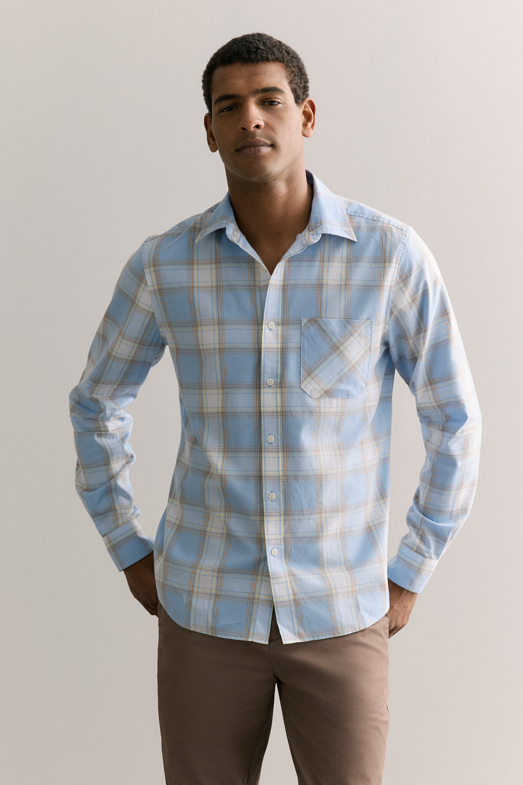 Regular Fit Supima Cotton Gradient Check Shirt