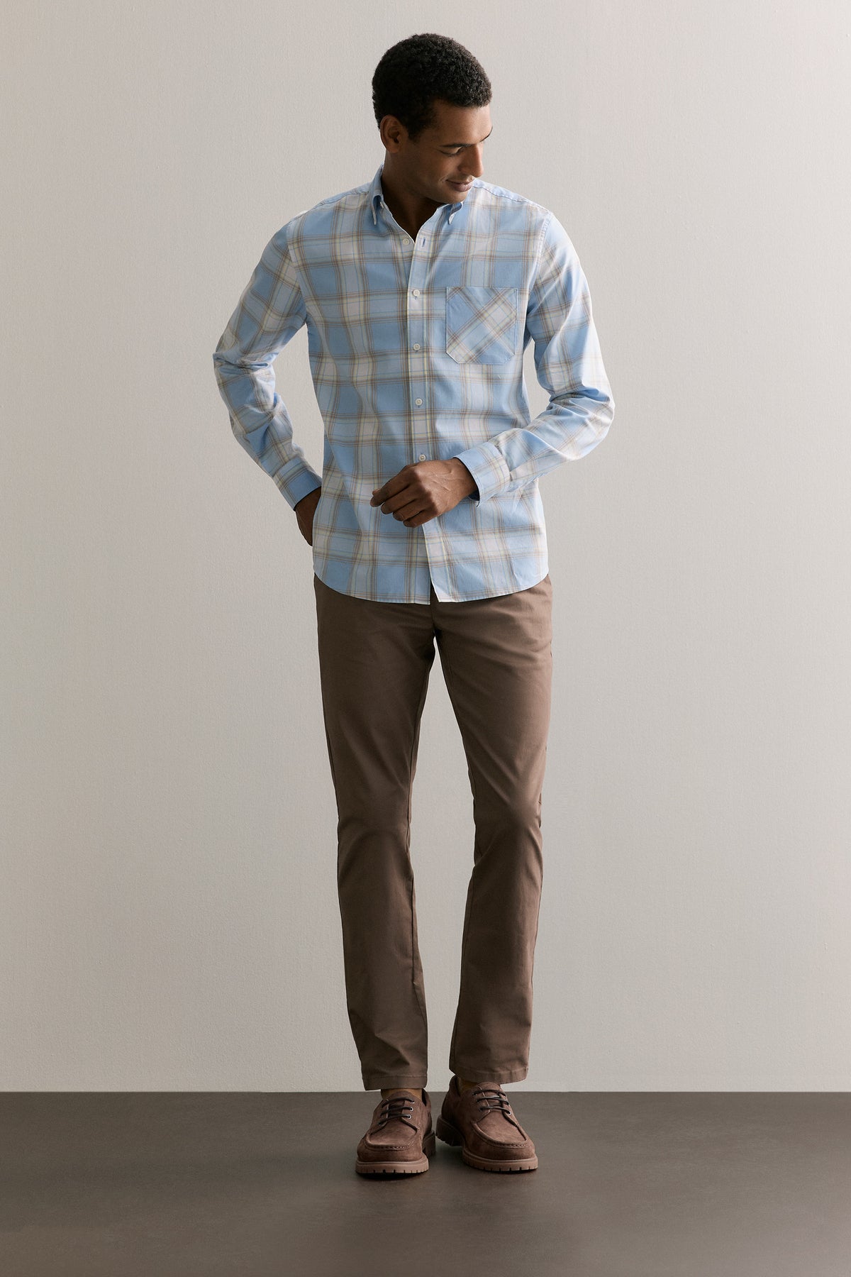 Regular Fit Supima Cotton Gradient Check Shirt