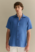 Regular Fit Delave Linen Short Sleeve Shirt