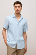 Regular Fit Delave Linen Short Sleeve Shirt
