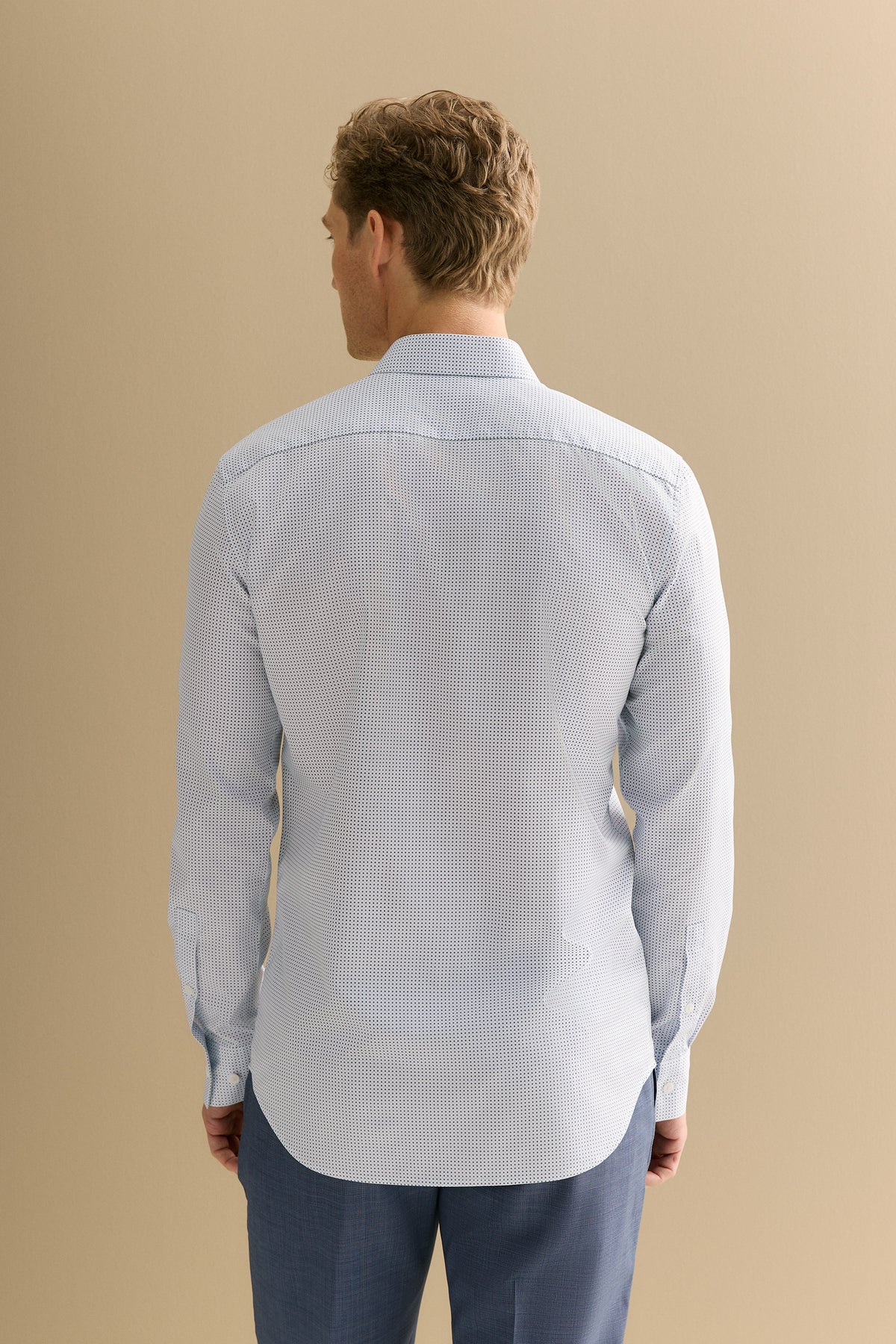 Tailored Fit Cotton Poplin Micro Spot Shirt