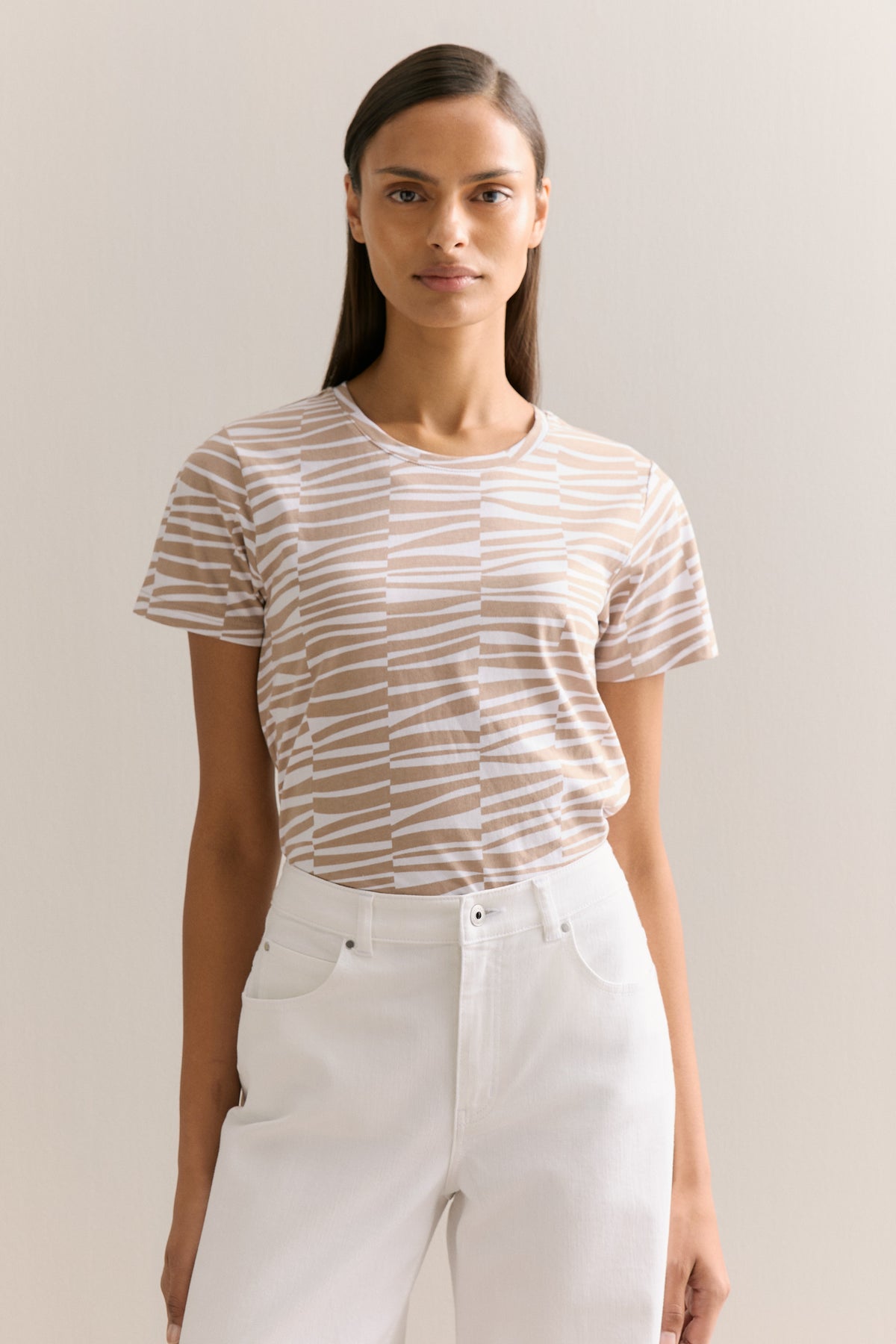 Pima Cotton Abstract Geo Print T-Shirt