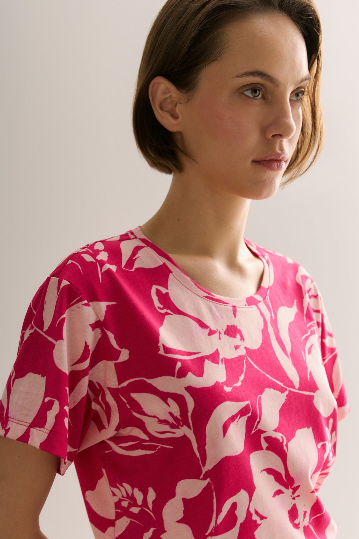 Pima Cotton Tonal Floral T-Shirt