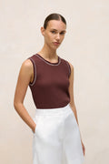 Cotton Rib Trim Detail Tank