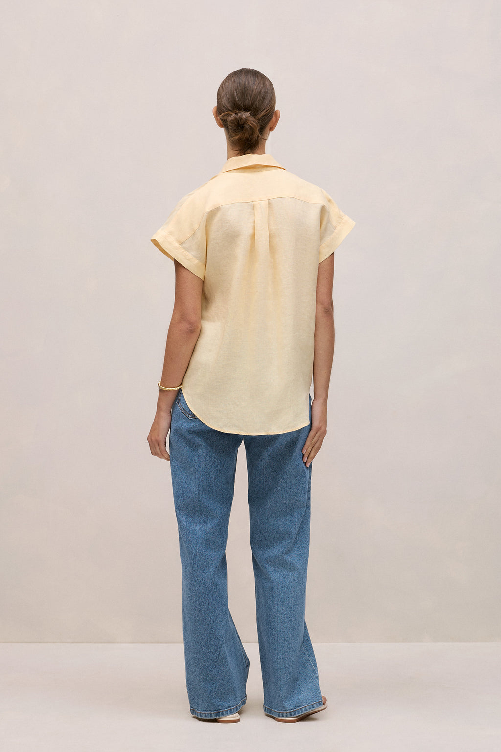 Linen Cap Sleeve Shirt
