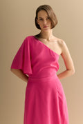 Asymmetric Sleeve Draped Top
