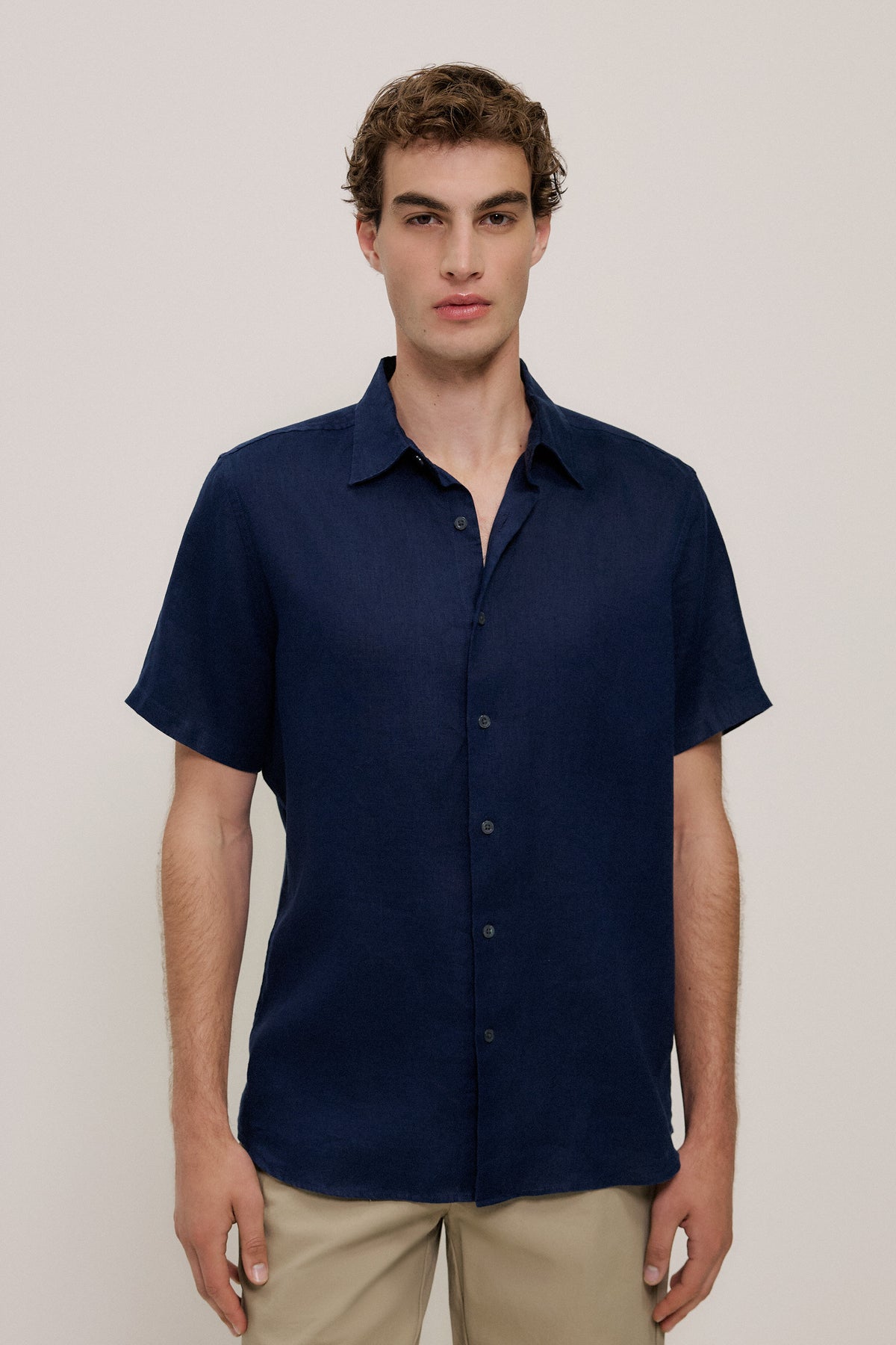 Regular Fit Linen Short Sleeve Shirt