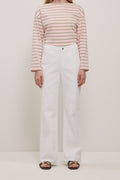 Cotton Blend Wide Leg Jean