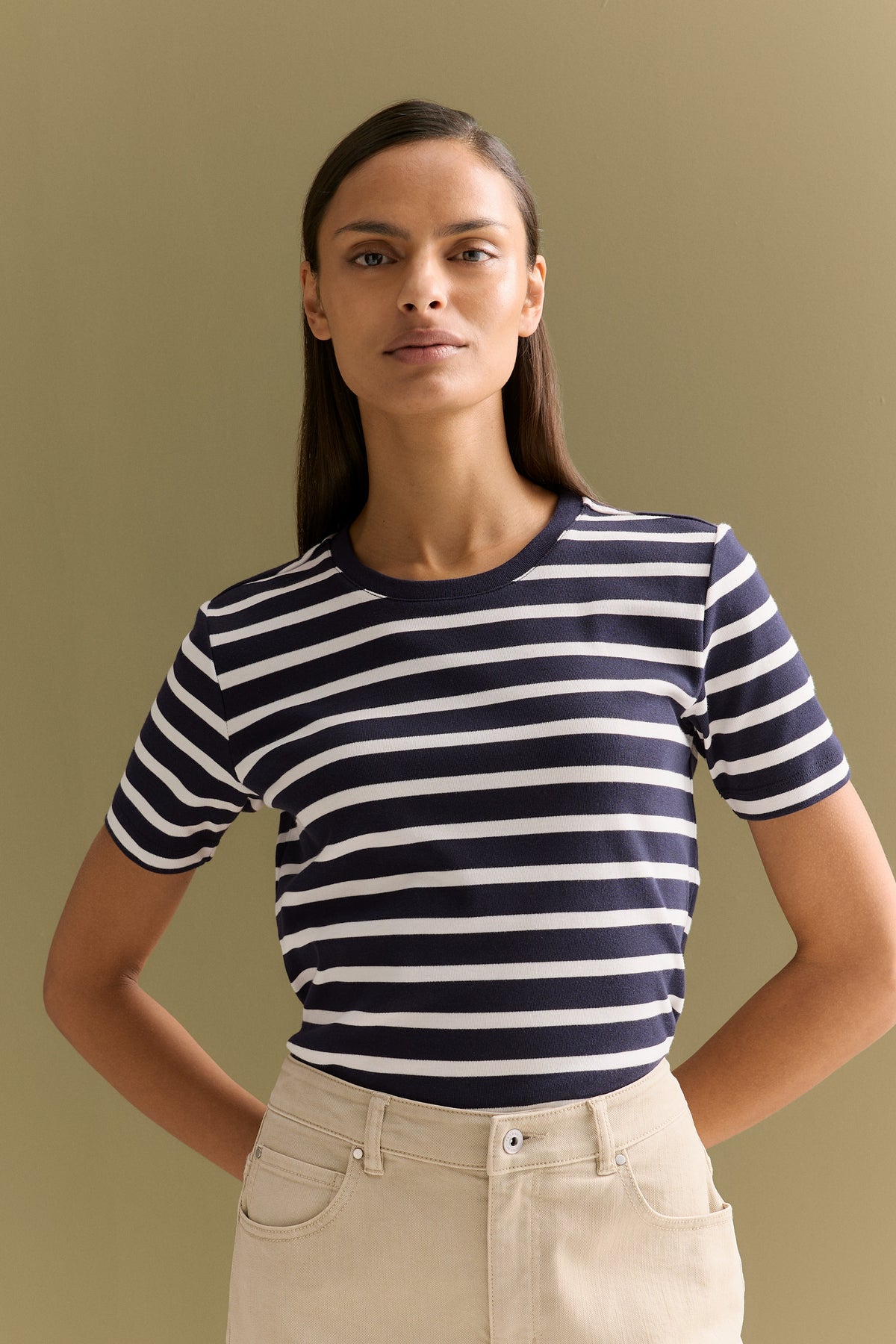 Cotton Yarn Dyed Stripe T-Shirt