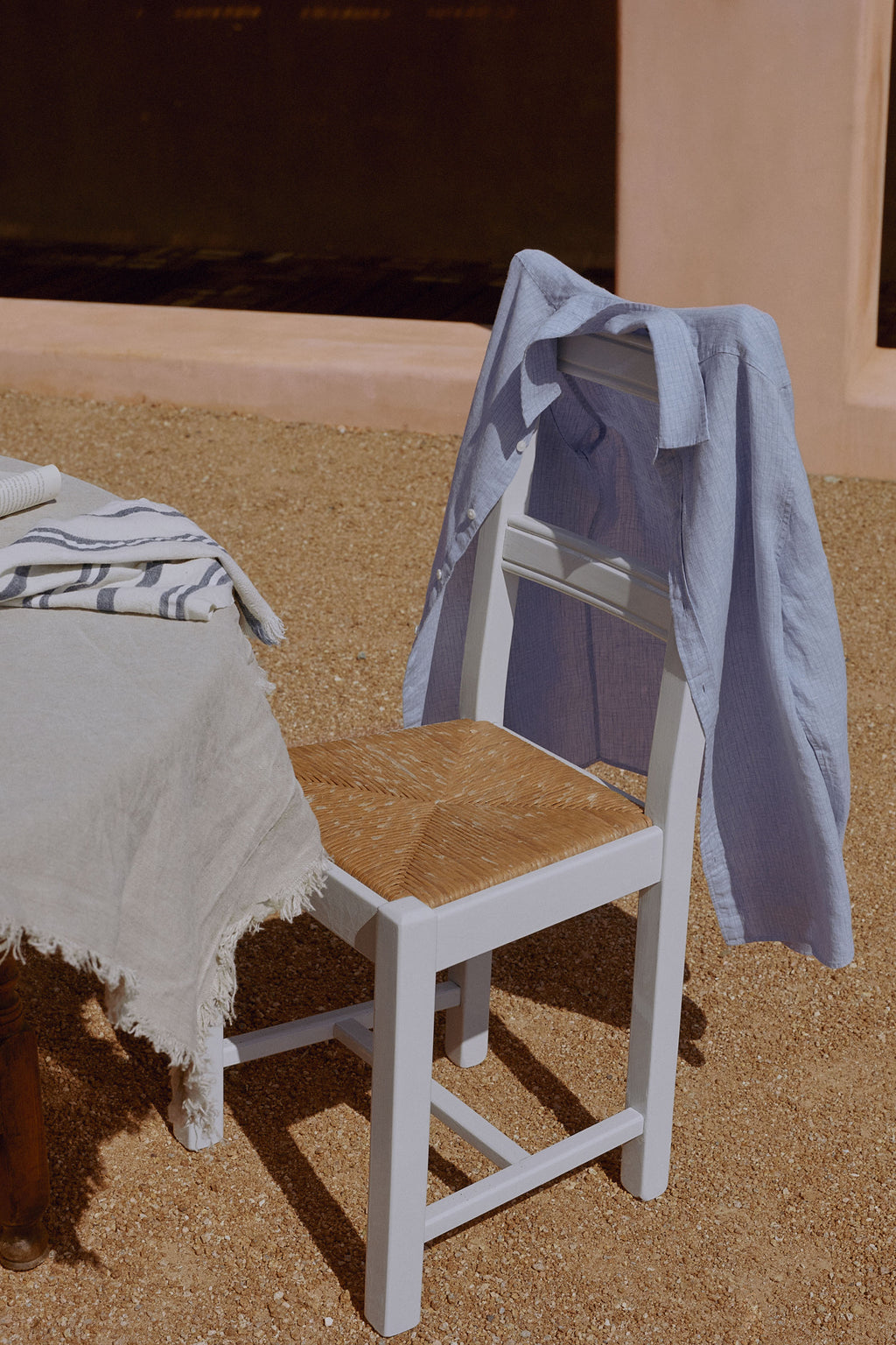 Regular Fit Yarn Dyed Linen Grid Shirt